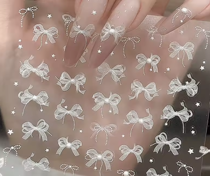Pegatinas de Uñas Lazo de Encaje