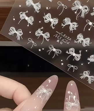 Pegatinas de Uñas Lazo de Encaje