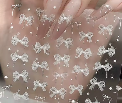 Pegatinas de Uñas Lazo de Encaje