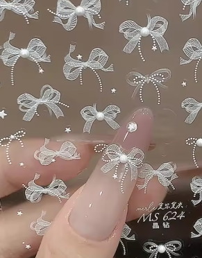 Pegatinas de Uñas Lazo de Encaje